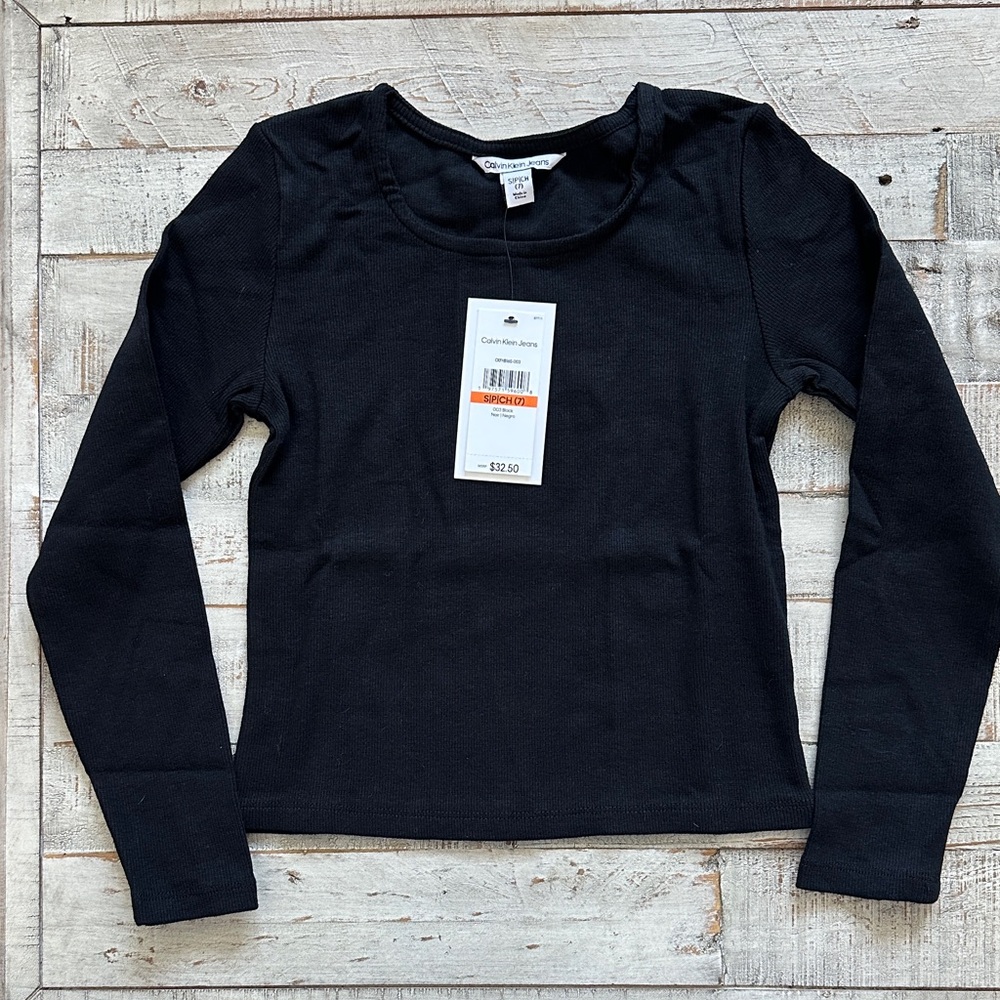 Kids Calvin Klein Black Long Sleeve Shirt NWT